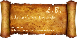 Légrádi Belinda névjegykártya